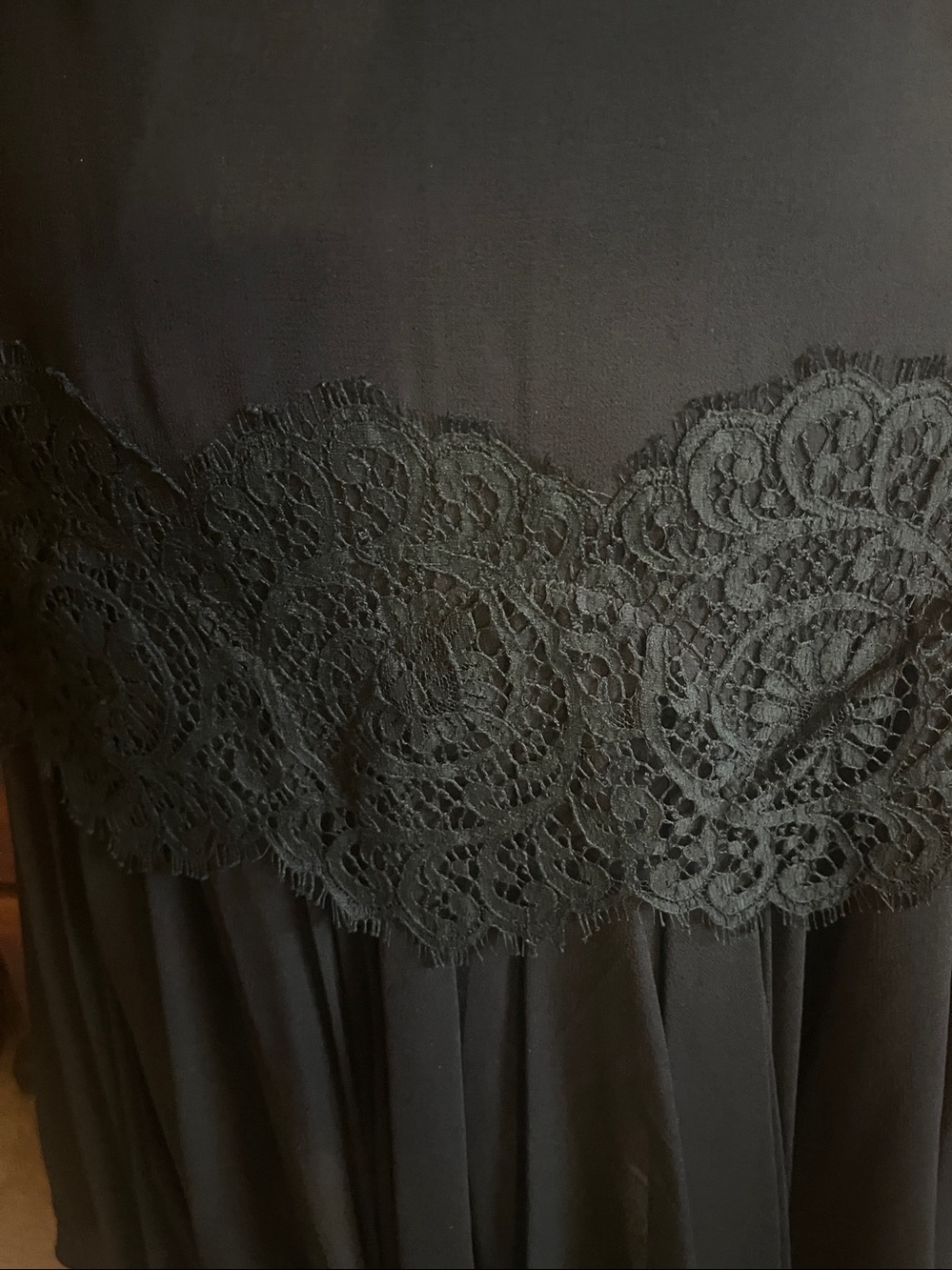 Dana Buchman Black Lace-Trim Maxi Skirt - Picture 3 of 6